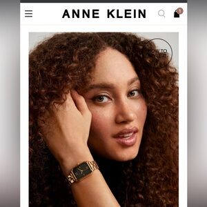 Anne Klein Gold-Tone Watch with Black Dial